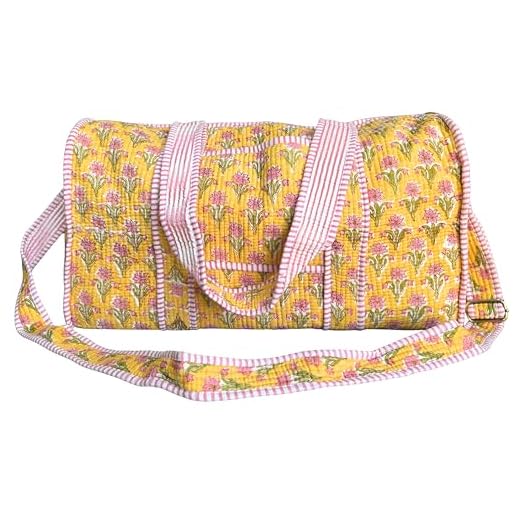 Spacious Handblock Print Cotton Duffle Bag