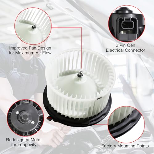 Image of Front Blower Motor 2007-2014 for Chevy Tahoe Silverado Avalanche Suburban | for GMC Yukon Sierra, for Cadillac Escalade 700164 Without Resistor 22741027