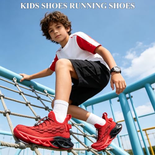 Image of JMFCHI Boys Girls Kids Sneakers Knitted Mesh Running Tennis Athletic Shoes | Breathable,Lightweight,Comfortable,Non-slip,Easy wear,Casual fashion,Indoor outdoor,Gym sport,Daily play,Little /Big Kid