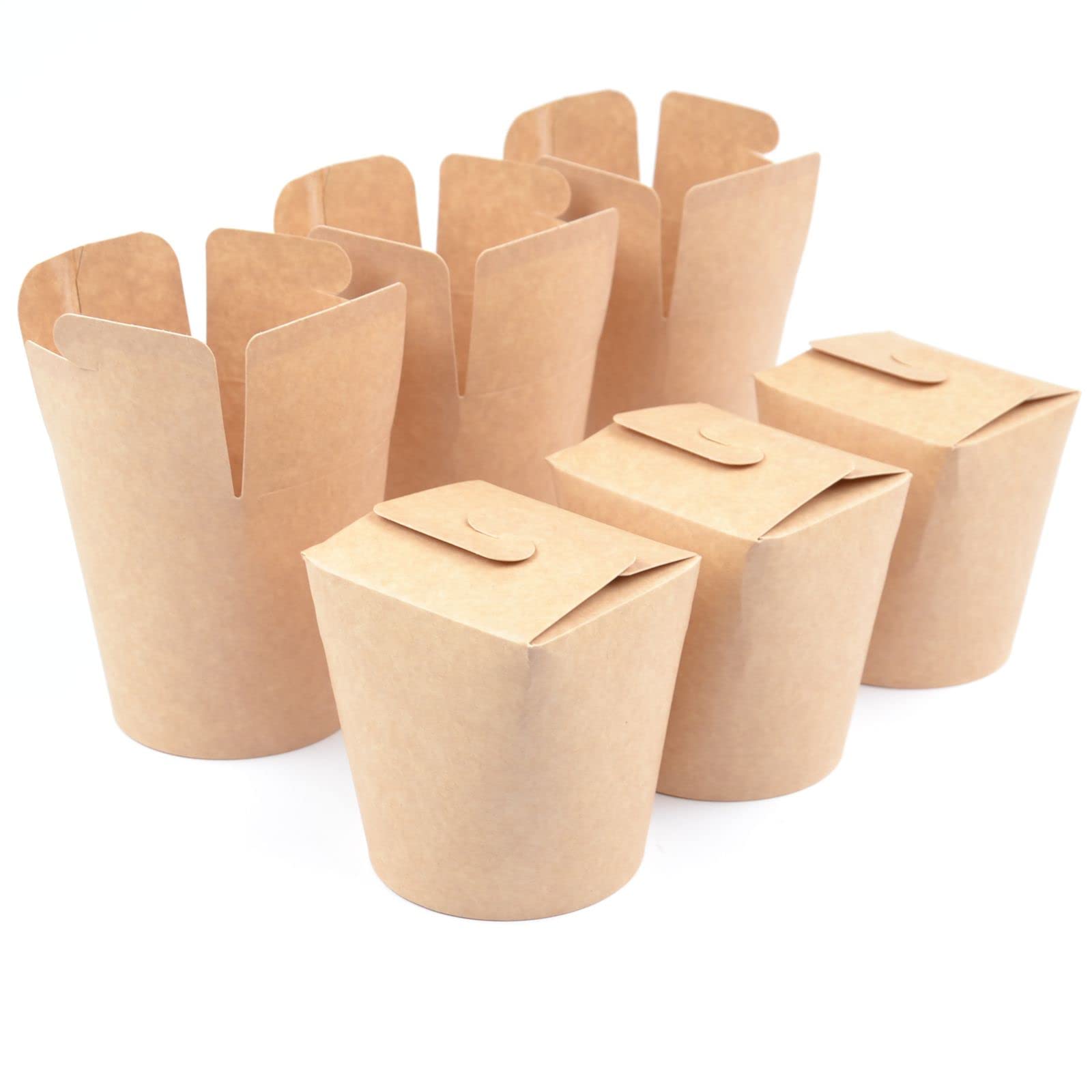 500 Stück Dönerboxen, kraft, 500 ml (16 OZ) braun unbedruckt Foodbox Nudelbox Kebab Faltbox Pappbox Chinabox Asiabox Snackbox Foodcontainer Pappbox Pastaboxen