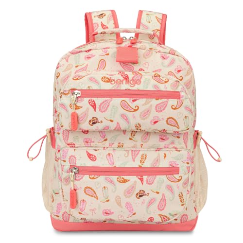 Image of Bentgo Kids Print Backpack - Lightweight 14 inch Backpack for School, Travel & Daycare, Ideal for Ages 4+, Durable & Water-Resistant, Roomy Interior, & Loop for Lunch Bag (NEW Cowgirl Dreams)