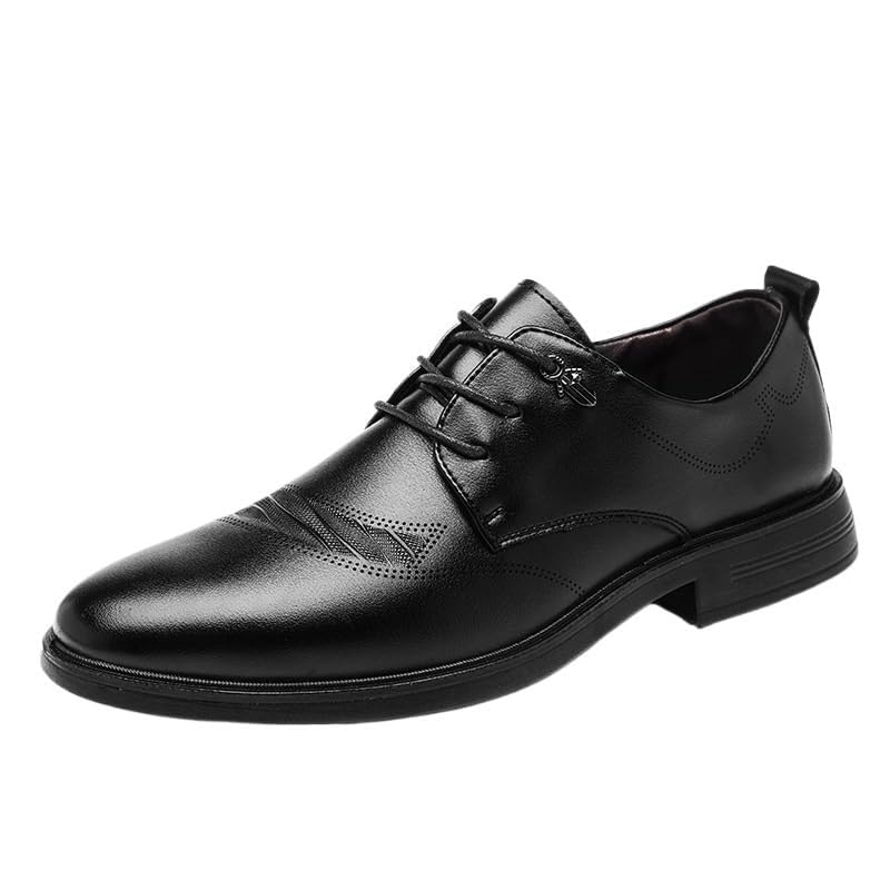 YZABEL Men's Stylish Pointed Toe Business Casual Shoes, Flat Lace-Up Low Top Oxfords Shoes, Lightweight and Comfortable for Daily Commuting Activity