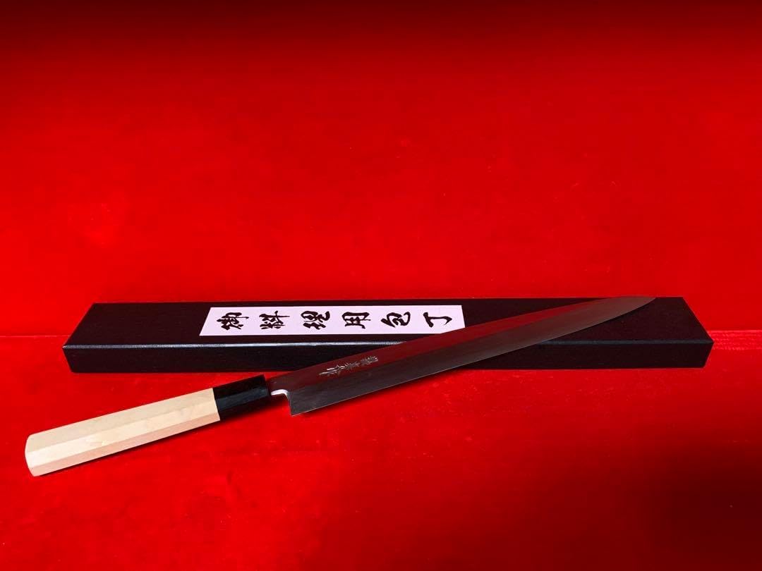 NO.01191包丁　堺真久作　本焼　特殊鋼　柳刃　尺　未使用品 NO.01191包丁堺真久作本焼特殊鋼柳刃尺未使用品
