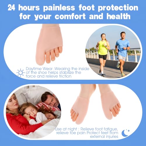 Image of Gel Big Toe Cap & Metatarsal Sleeves, 2 Pack Silicone Big Toe Protector Reusable Bunion Corrector for Women and Men to Help Relieve Bunion Pain, Prevent Corns, Calluses, Blisters, Ingrown Toenails