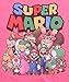 Nintendo Junior's Group Shot Graphic Tee, Hot Pink, Small