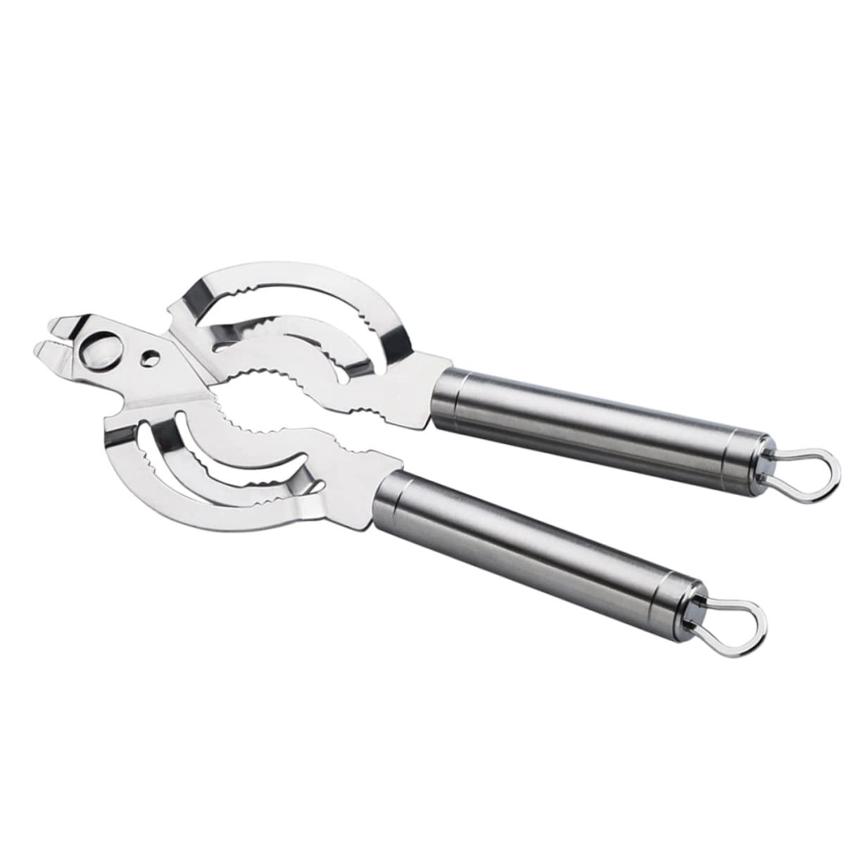 BRIGHTFUFU Multifunctional Stainless Steel Jar and Bottle Opener with Jaws Easily Open Jars Lids Caps and Bottles for Home Bar Use and Ergonomic Design