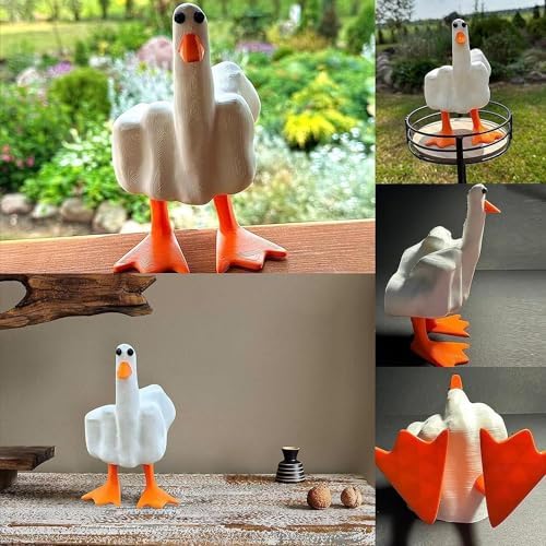 Duck You Figurine Statue Middle Finger, Funny Desk Decor Garden Decor Statues Resin Figurines Ornaments for Home, Office, Garden, Patio, Lawn, Yard, Outdoor Decorations Gifts — view 2