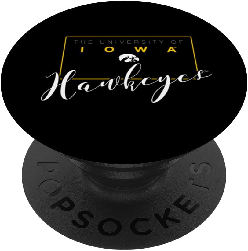 License Champs Iowa Hawkeyes PopSocket Adhesive PopGrip - Black - Compatible with Phones