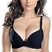 Tinksky Dame Push Up BH Bequeme Unterstützung Gepolsterter BH für Frauen Teenager Girls 85B (Schwarz)