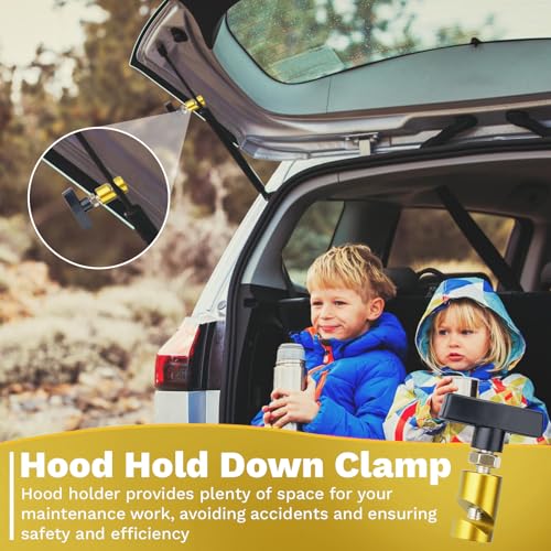 Image of ecocstm 2 PCS Car Hood Prop Struts Clamp, Hood Strut Clamp, Car Hood Holder