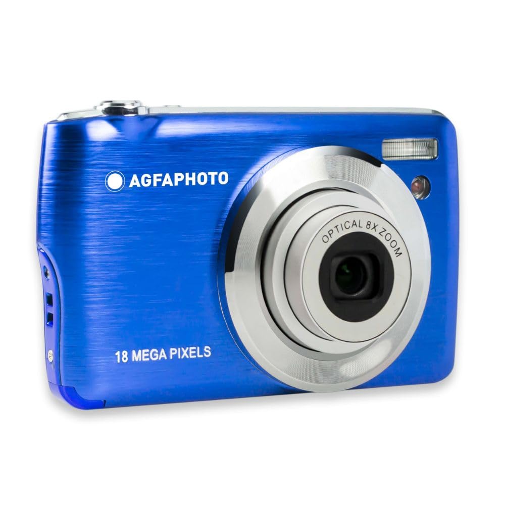 AGFA PHOTO Realishot DC8200 - Kompaktowy aparat cyfrowy (18MP, wideo Full HD, 2,7-calowy ekran LCD, 8-krotny zoom optyczny, bateria litowa i karta SD 16GB)