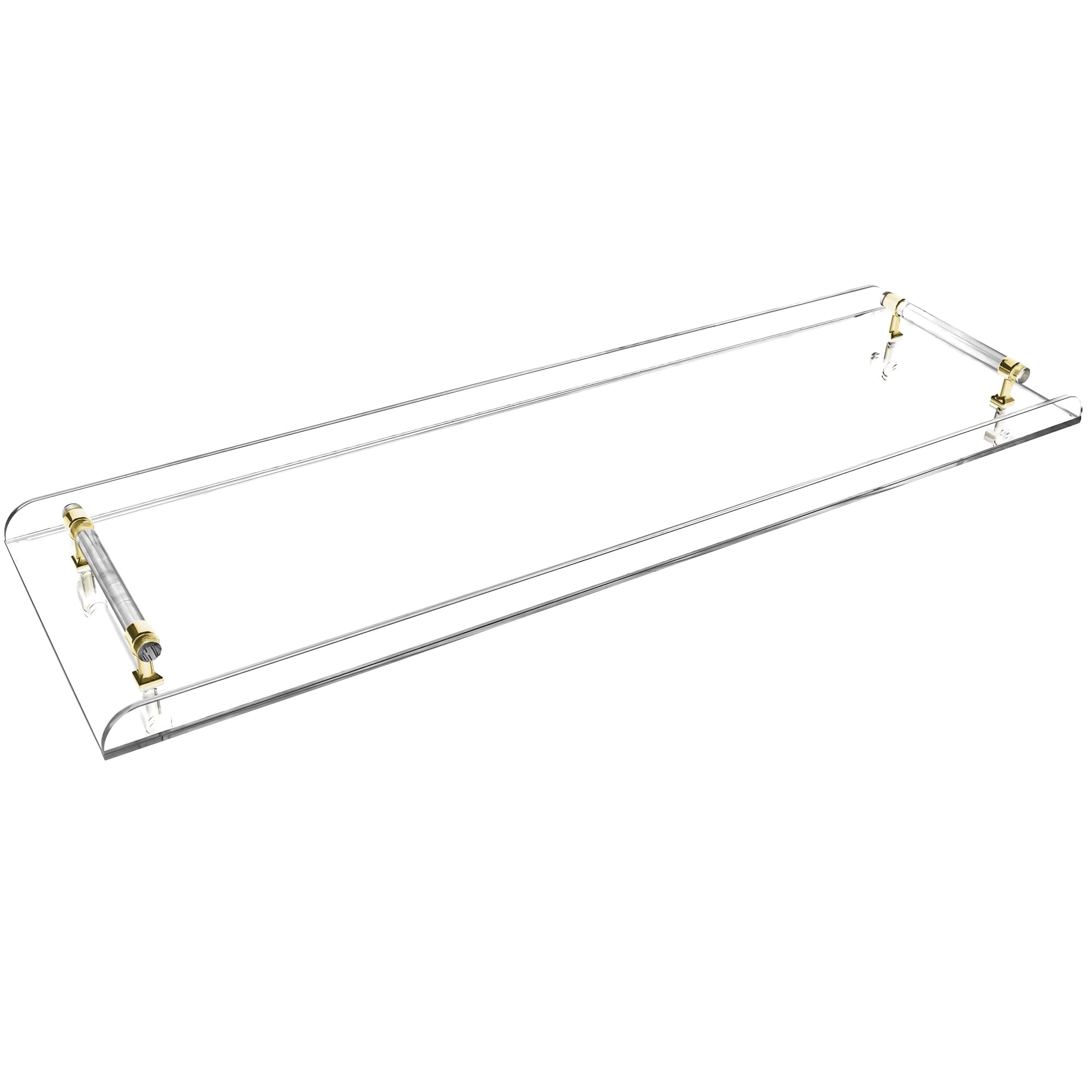 Clear Bathtub Caddy Tray,31 inch Acrylic Bathtub Caddy Tray with Gold Handle for Bubble Bath Shower