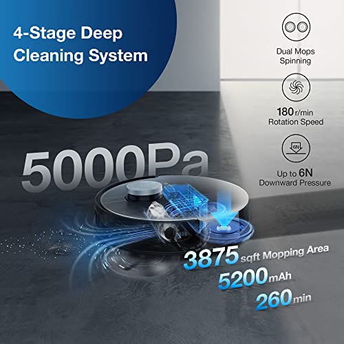 Image of ECOVACS DEEBOT X1 OMNI Robot Vacuum Cleaner, Auto Mop Washing /Hot Air Drying /Water Refilling /Auto-Emptying, 260 min, 3875 sqft, Dual Mops, 3D Maps, Live Monitoring & Video Call, YIKO Voice Interaction