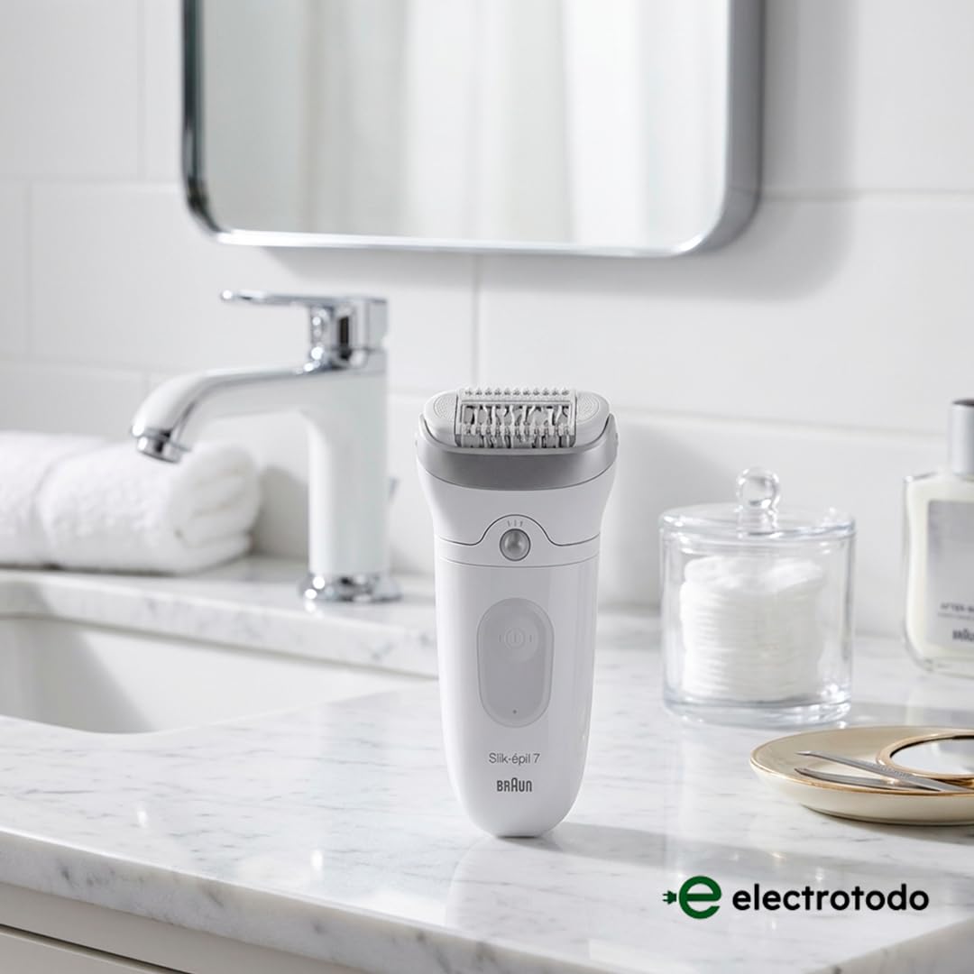 Cabezal de Afeitado Blanco Compatible con Depiladora Braun Silk-épil 5, 7 y 9 | Recambio Original | Afeitado Suave y Preciso | Ajuste Perfecto y Máxima Durabilidad | Instalación Fácil