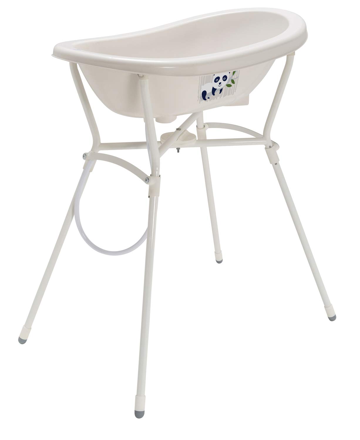 Rotho Babydesign Ekologiczna wanna Panda, w 100% biodegradowalna, 80 x 47 x 25 cm, Organic White