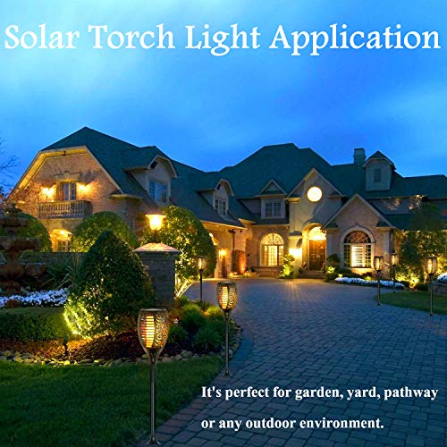 DIKAIDA 4PCs Solar Torch Lights, Upgrade Outdoor Tiki Light, 96 LED Waterproof Flickering Flame Torches, Landscape Decoration Lighting, Auto On/Off Dusk to Dawn