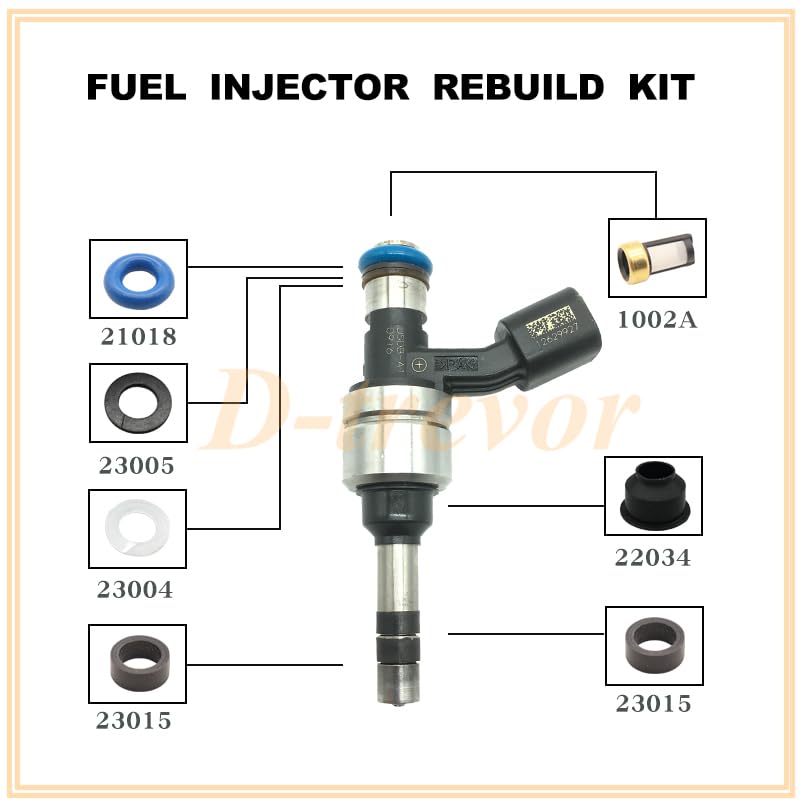 Fuel Injector Seal O-Ring Kit Seals Filters For 12634126 OEM GM 2012-2020 Terrain Traverse - (Color: 6 piece set)
