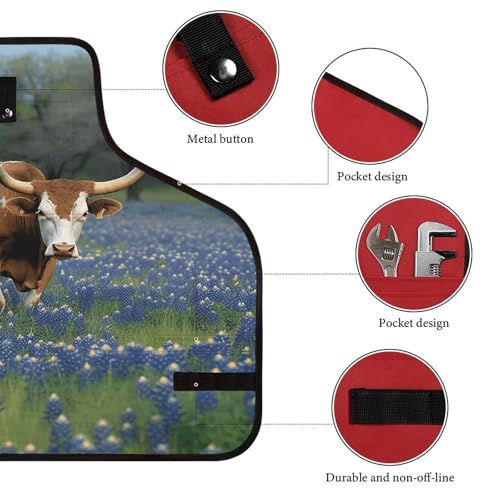 Delantal de Trabajo Bluebonnet Longhorn Tool Apron con Bolsillos miniatura 3