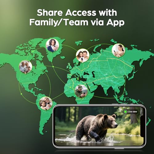 4G LTE Cellular Trail Camera - 2K HD Live Streaming with Built-in SIM Card, 0.2s Motion Activated Solar Game Camera with Night Vision IP66 Waterproof for Wildlife Monitoring Off-Grid