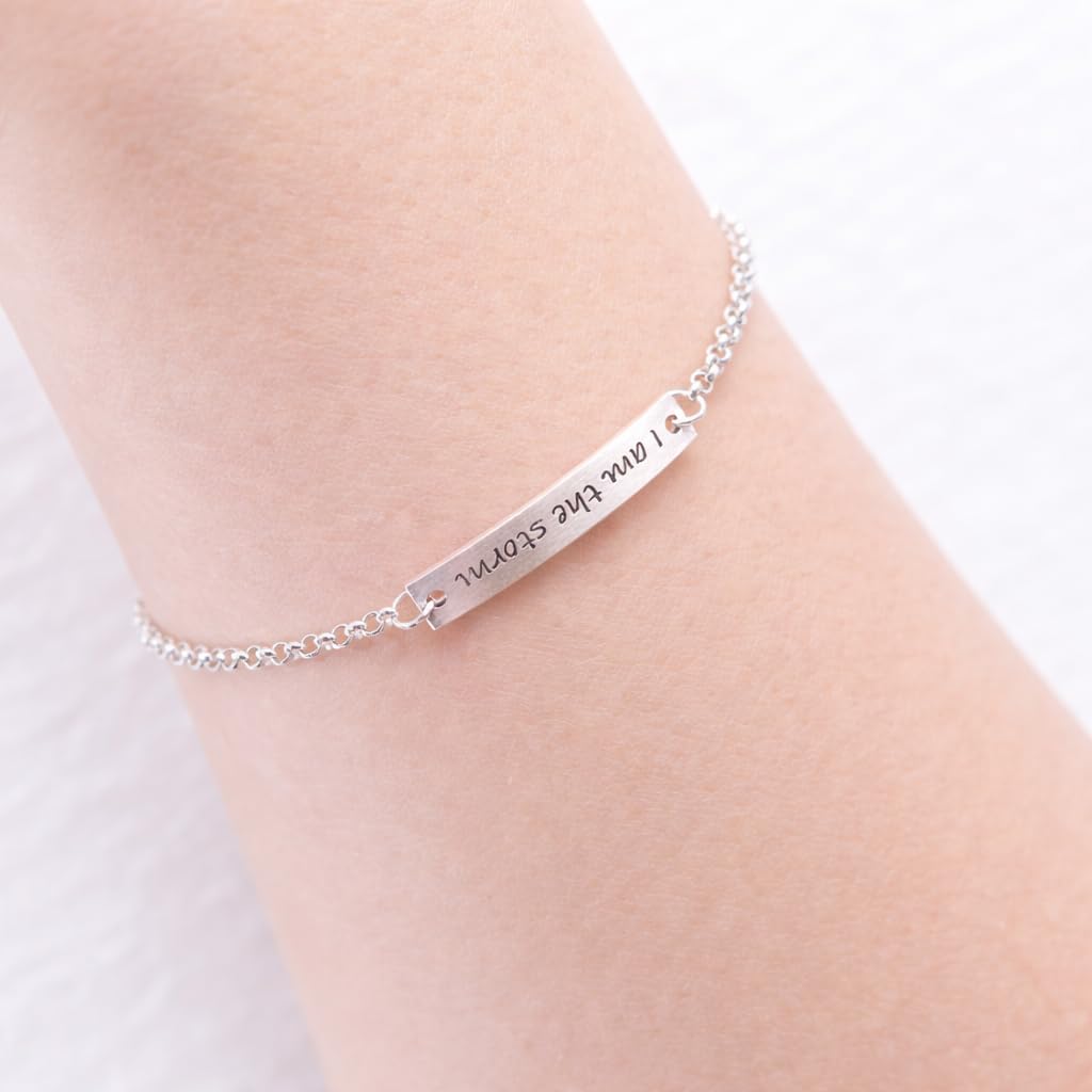 I Am The Storm Bracelet for Women, 925 Sterling Silver Empowerment Jewelry, Meaningful Gift for Her