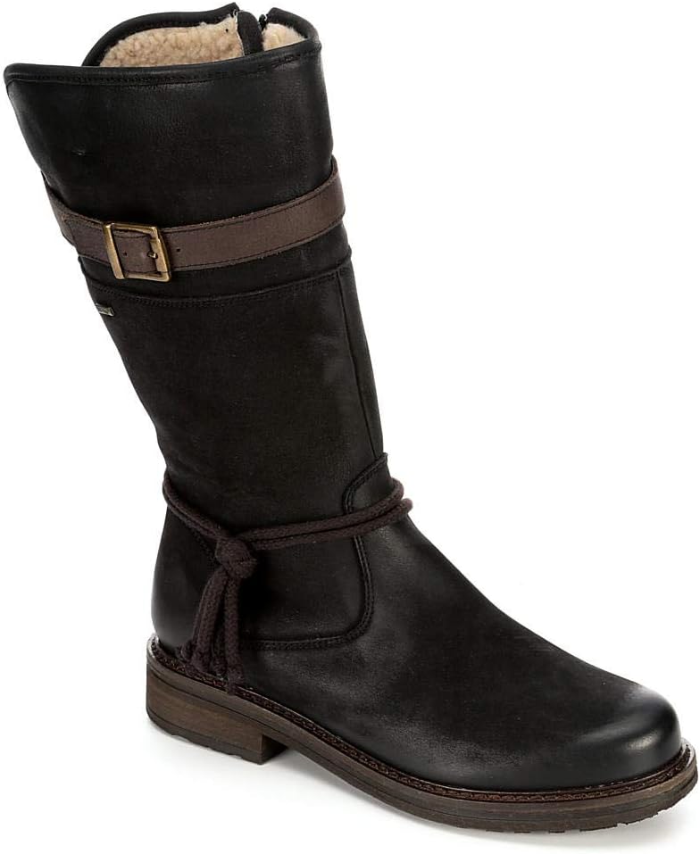 Highland Creek Womens Water Repellent Mid Calf Leather Boot Shoes, Black, US 10.5