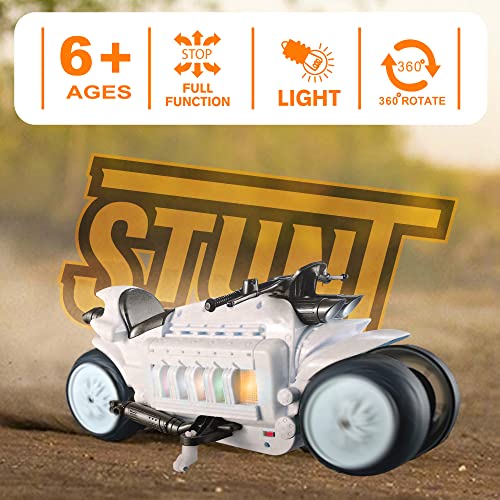 Skidz RC Remote Control Motorcycles, High Speed RC Stunt Bike with Flashing LED Lights, 360 Rotation Stunt car, Toys for Kids Ages 6-12 Perfect for Boys and Girls (Black)
