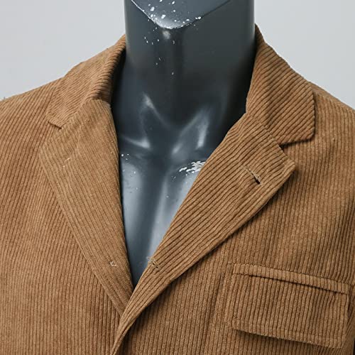 Mens Jacket Fall Winter Corduroy Windbreaker Warm Lapel Slim-Fit Coat - image 6