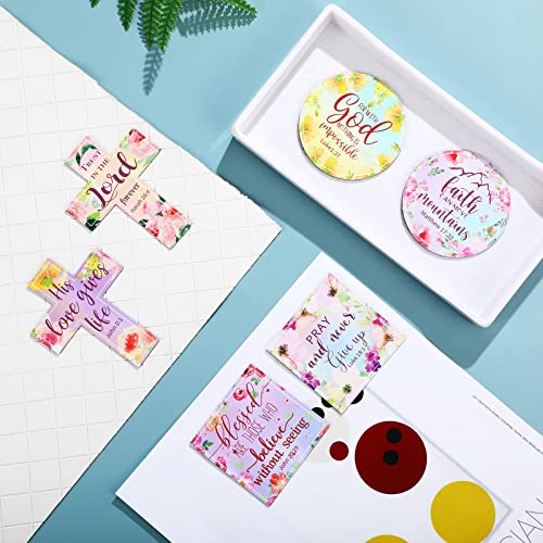 Saillong 15 Pcs Inspirational Refrigerator Magnets With Bible Verses Inspirational Magnets Faithful Locker Magnets Inspired Fridge Magnets Christian Motivational Magnets For Fridge, 3 Shapes(Flower) #TOP3