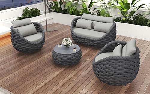 ComfyHaven 4-Piece Luxury Outdoor Sofa Set –Waterproof