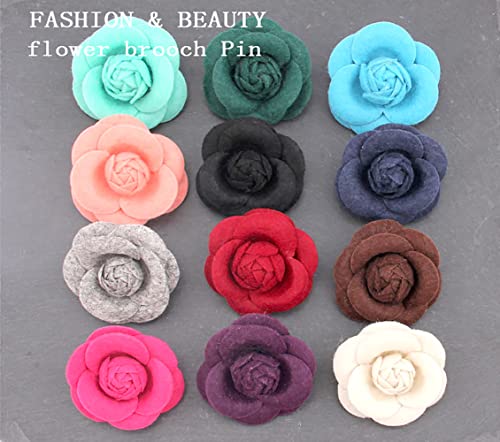 Image of Elegant Rose Flower Wool Fabric Brooch Pin for Women Girls Camellia Floral Pins Clip Lapel Shawl Dress Corsage Brooches Pins Vintage Jewelry Mother's Day Gifts
