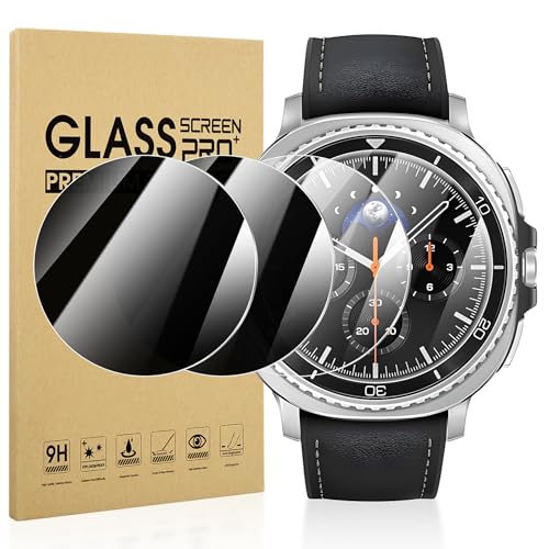 Suoman 2+2-Pack for Samsung Galaxy Watch 8 Classic 46mm Tempered Glass Privacy Screen Protector [Anti-Peeping] Hardness Protective Film for Galaxy 46 mm Smartwatches