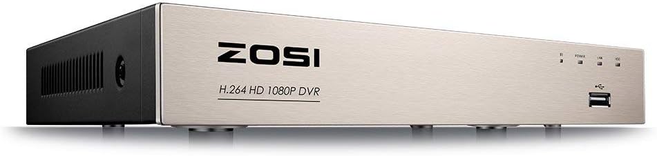 ZOSI 8 Channels Full 1080P High Definition Hybrid 4-in-1 HD TVI DVR Video Recorder CCTV Network Motion Detection for Surveillance Security Camera System Mobile Phone Monitoring Real Time Recording