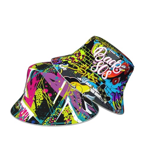 Image of Bucket Hat Beach Summer Sun Hat Reversible Fisherman Hats Double Sided Wearing for Women Men Boys Girls