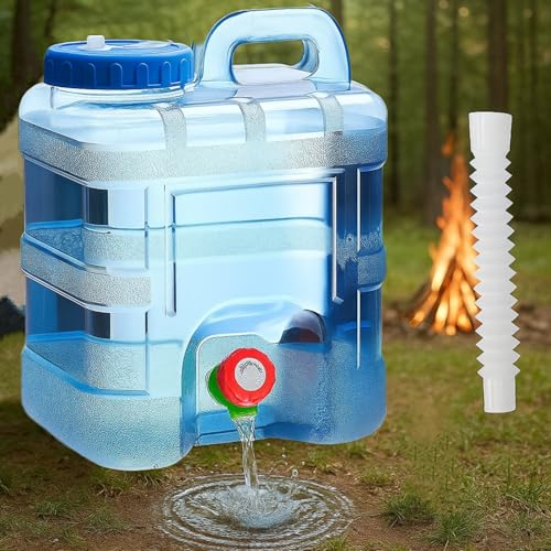 Image of 20 L Camping Water Container Portable Camping Can Water can for Travelling Travel Hiking Picnic Water Storage Containers Dispenser Barrel with Faucet Water Camper Outdoor (Blue, 20L)