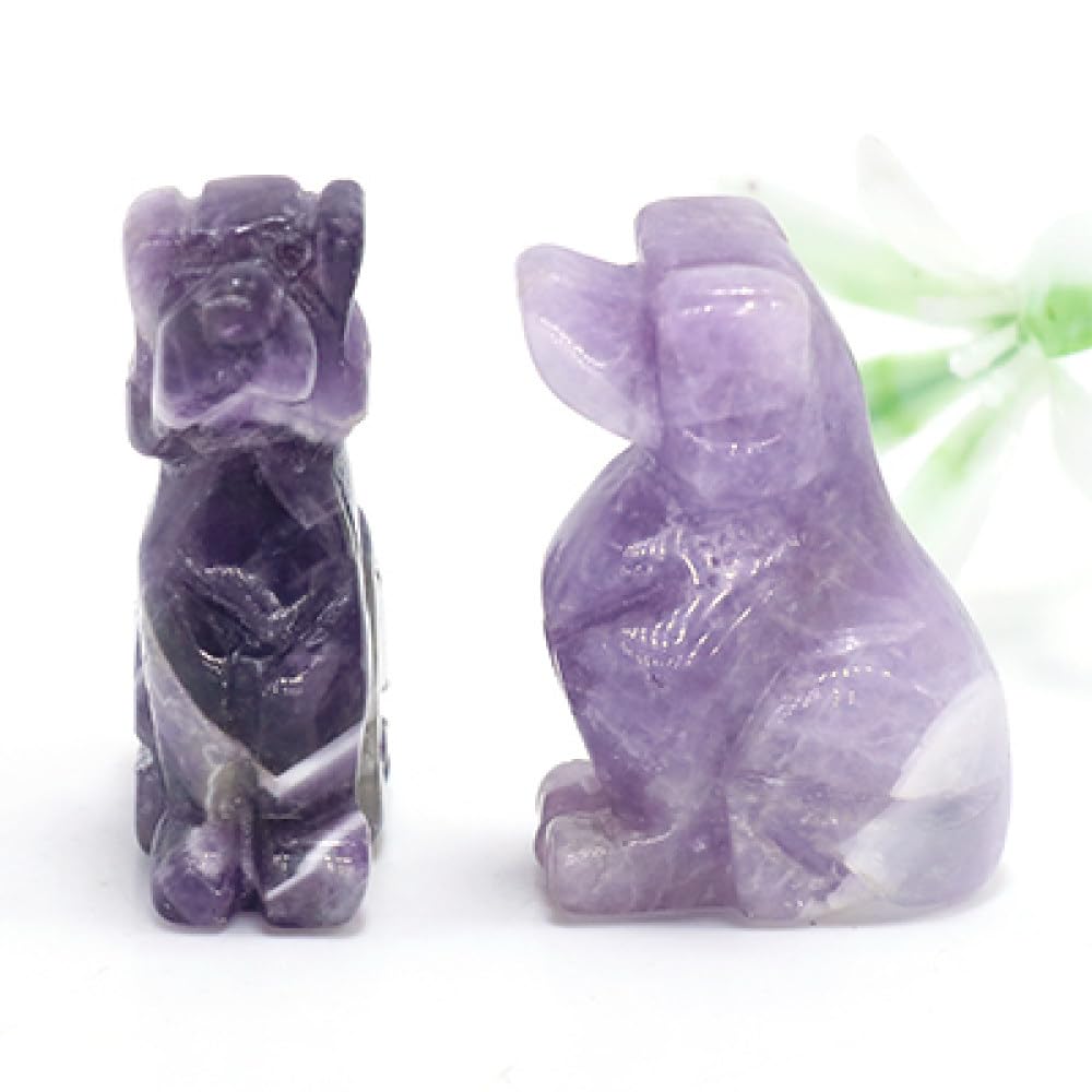 Cadeaux en cristal de roche LVTFCO : lot de 20 améthystes en forme de chien mignon