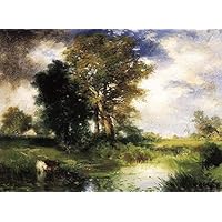 Amazon.co.jp: 21 点の油絵 通り過ぎる嵐の風景 トーマス モラン