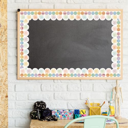 Bordure de tableau roulée Happy Face durable pour encadrement de tableau noir - 6