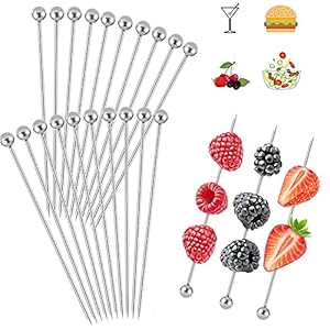 20 Stück Edelstahl Cocktailspieße Stück Cocktail Picks Cocktail Sticks Cocktailspieße Edelstahl Für Fingerfood Dessert…