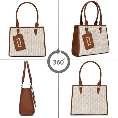 Image of Lavie Luxe Women's Monogram Quad26 Medium Tote Handbag | Tote Bag For Work | Ladies purse | Stylish Shoulder Bag | Gift For Women