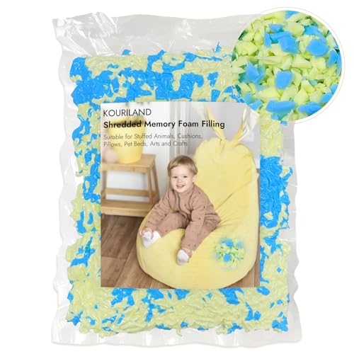 KOURILAND 5LBS Bean Bag Filler – Shredded Memory Foam Refill with Cooling Gel, Soft & High...