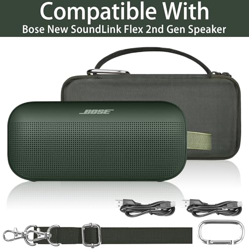 Image of co2CREA Hard Travel Case for Bose SoundLink Flex 2 /1 Speaker, Cypress Green