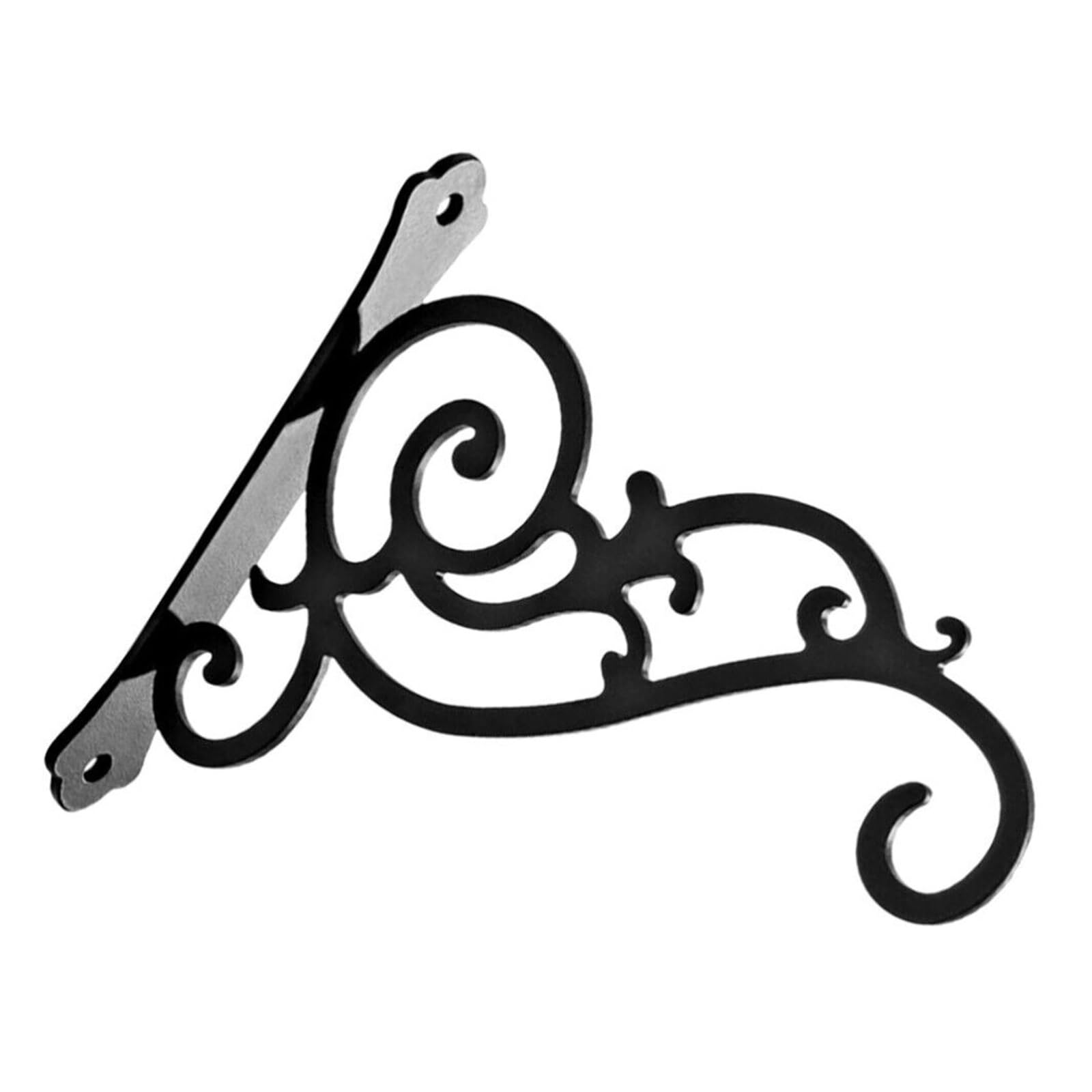 YUPLIODSX Hanging Basket Bracket Iron Decorative Hook Black Suspension Plant Support White Planter Bracket Tree(Black,S)