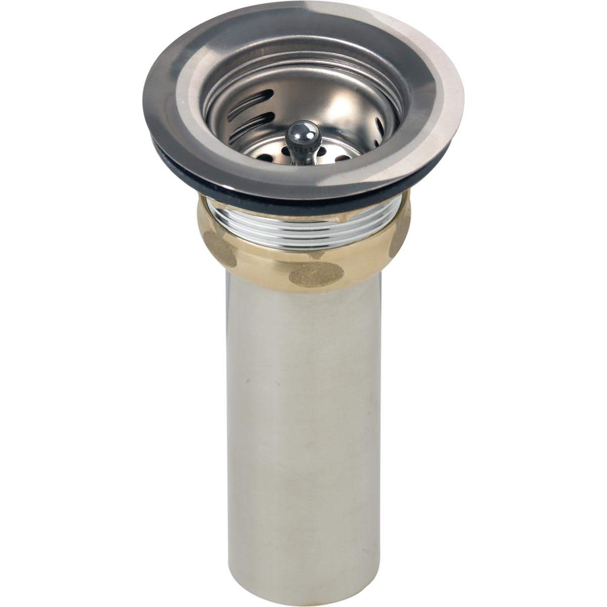 Elkay LK58 2" Drain Fitting with Type 304 Stainless Steel Body, Stainless Steel Strainer Basket, and Rubber Seal