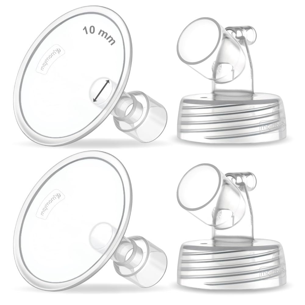 2X 10 mm Maymom Two-Piece Wide Neck Pump Parts for Spectra S1/S2 Pumps; Incl Wide Mouth Flanges; Not Original Spectra Flange