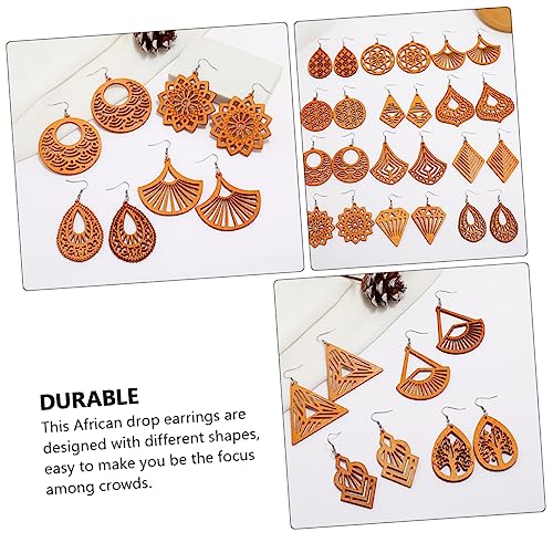 Boucles d'oreilles en bois africaines légères pour lobes sensibles - 6