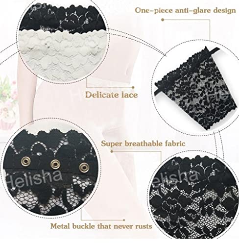 Image of HELISHA Cotton Netted Clip-on Mock Lace Camisole Cami Secret for Women (Black, White, Beige, Free Size)- Pack-of 3