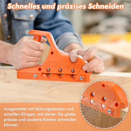 Fentar Kantenhobel für Gipskarton, Gipskarton Hobel mit 45° und 60° Klingensatz, Robust Gipskarton Schneider Handhobel, Mehrzweck Kantenhobel für Gipskartonplatten Korkplatten mit 10 Klingen Ersatz