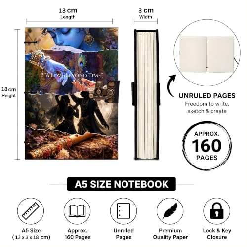 Image of Loved Beyond Diary Notebook 7x5 Inch 160 Pages Unruled Journal for Writing