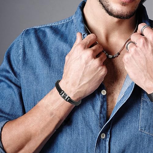 HJX Personalized Picture Bracelet for Men Custom Engraved Bracelets with Photo Name,Valentine's Day To My Man/Love Bracelet Gift for Boyfriend Husband2