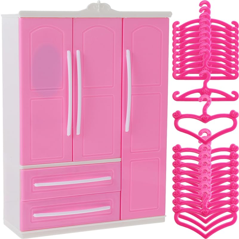jojofuny 1 Juego De Organizador De Ropa para Muñecas Perchas En Miniatura para Ropa Armario Organizador De Ropa para Muñecas para Almacenamiento De Ropa Y Accesorios para Muñecas Incluye
